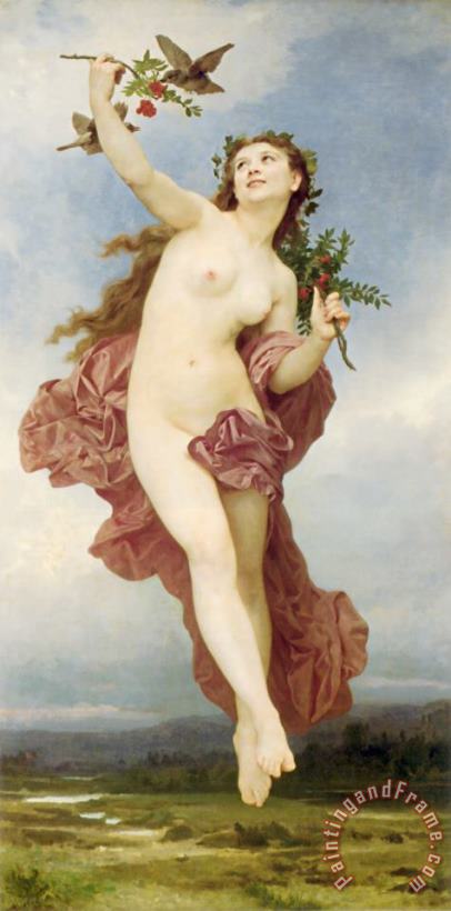 Day painting - William Adolphe Bouguereau Day Art Print