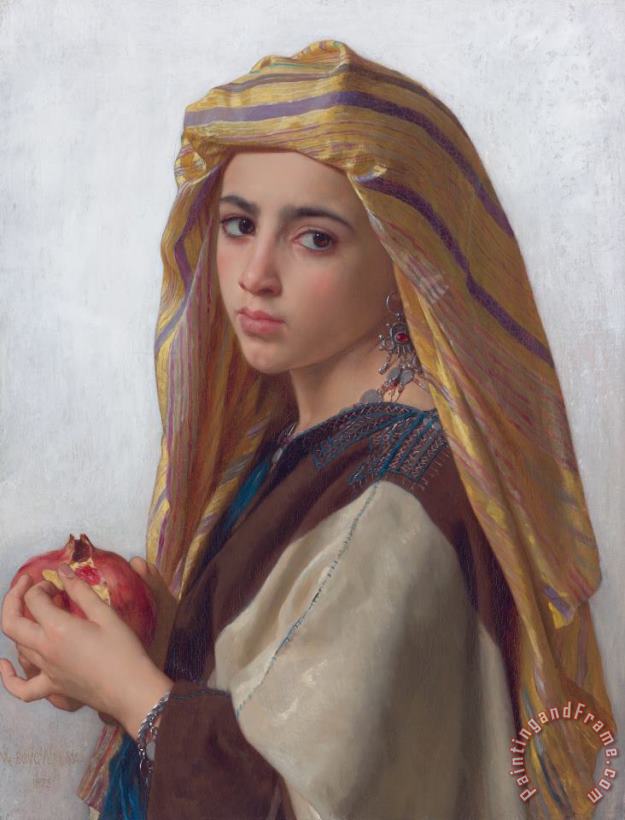William Adolphe Bouguereau Girl with a Pomegranate Art Print