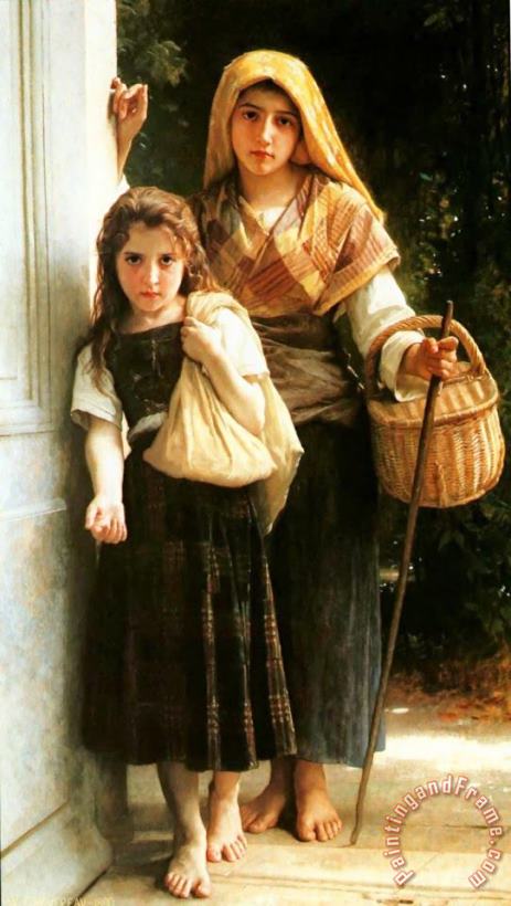 William Adolphe Bouguereau Little Beggars Art Painting