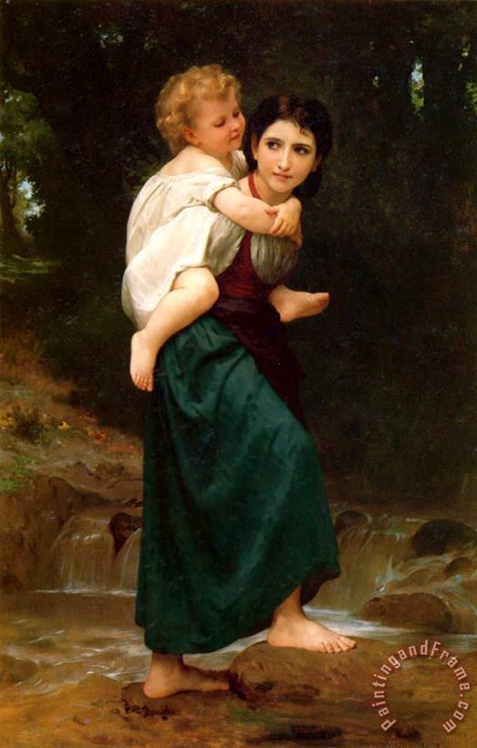 The Crossing of The Ford painting - William Adolphe Bouguereau The Crossing of The Ford Art Print