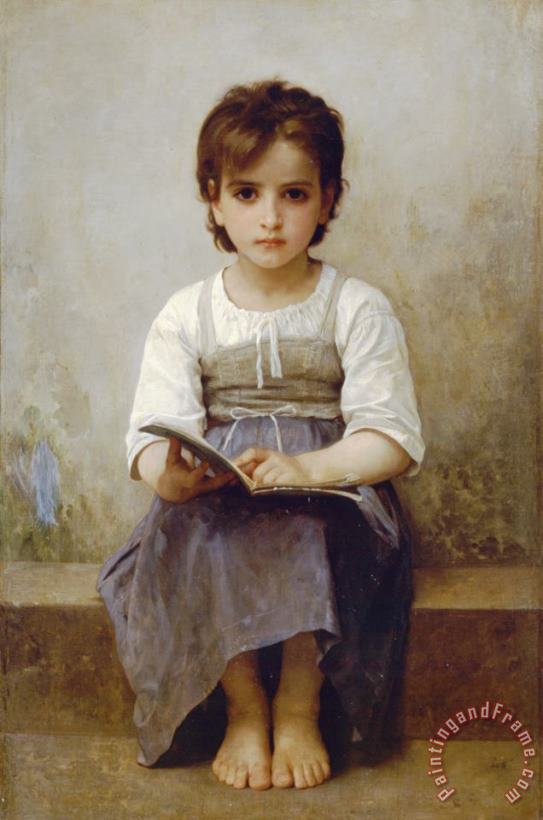 William Adolphe Bouguereau The Difficult Lesson Art Painting