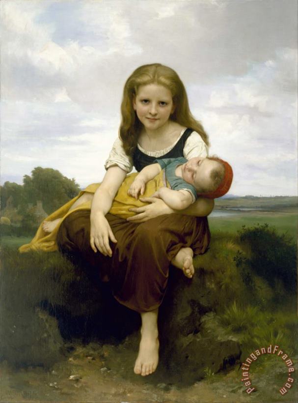 The Elder Sister painting - William Adolphe Bouguereau The Elder Sister Art Print