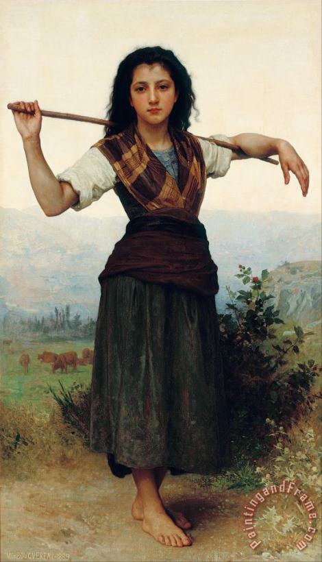 William Adolphe Bouguereau The Little Shepherdess Art Print