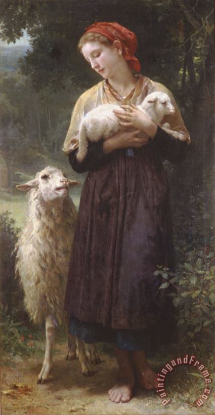 The Newborn Lamb painting - William Adolphe Bouguereau The Newborn Lamb Art Print
