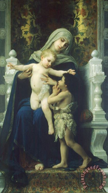William Adolphe Bouguereau The Virgin, Baby Jesus And Saint John The Baptist Art Painting