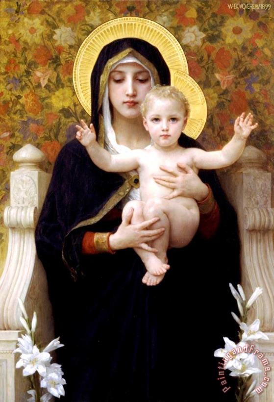 The Virgin of The Lilies painting - William Adolphe Bouguereau The Virgin of The Lilies Art Print