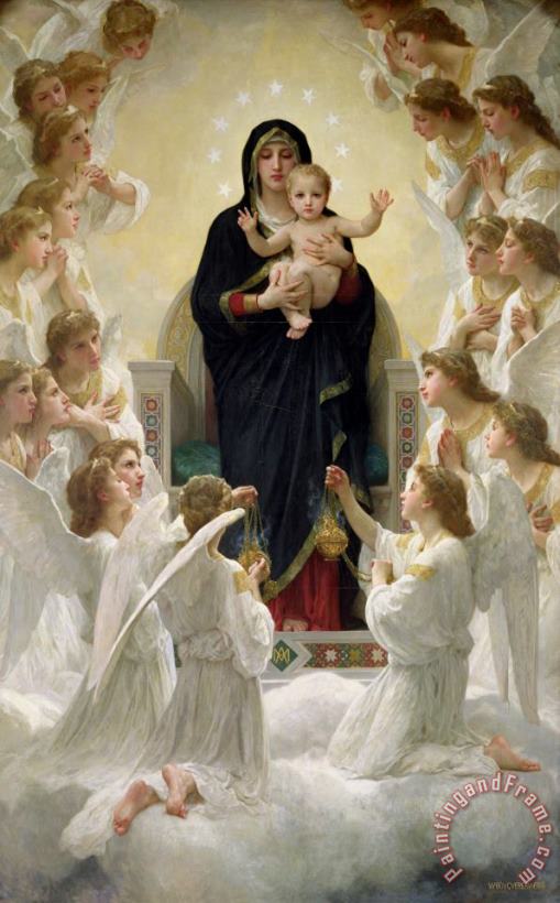The Virgin with Angels painting - William Adolphe Bouguereau The Virgin with Angels Art Print