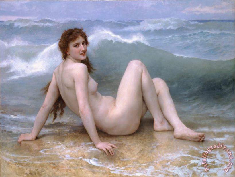 The Wave (1896) painting - William Adolphe Bouguereau The Wave (1896) Art Print