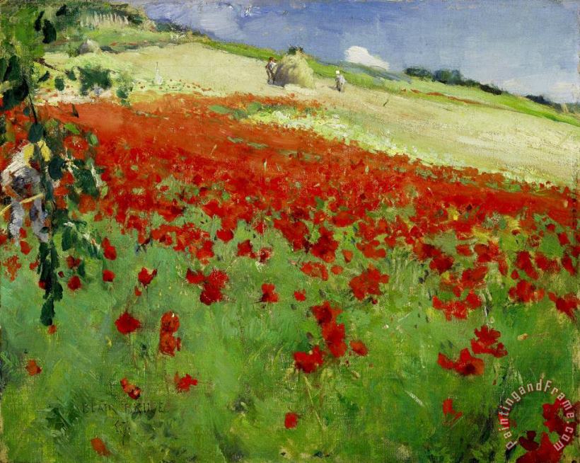 William Blair Bruce Landscape with Poppies Art Painting