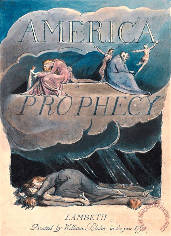 William Blake America. a Prophecy, Plate 2, Title Page Art Painting