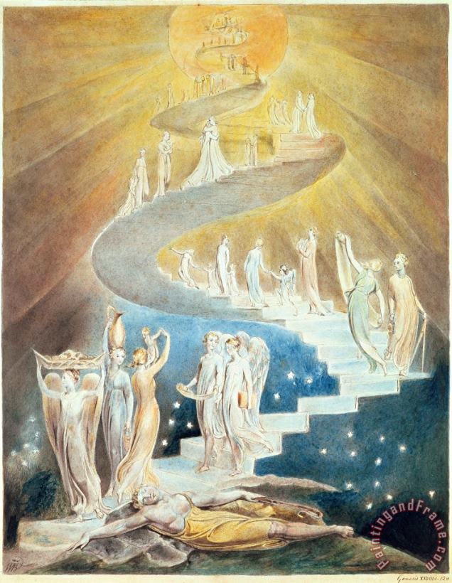 William Blake Jacobs Ladder Art Painting