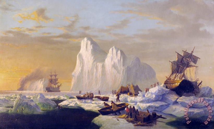 William Bradford Caught in The Ice Floes Art Print