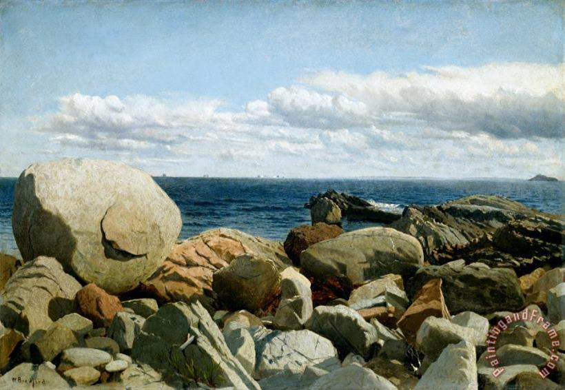 William Bradford Coastal Rocks, Nahant: a Sketch Art Painting