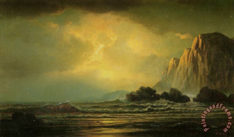 William Bradford Coastal Scene at Sunset Art Painting