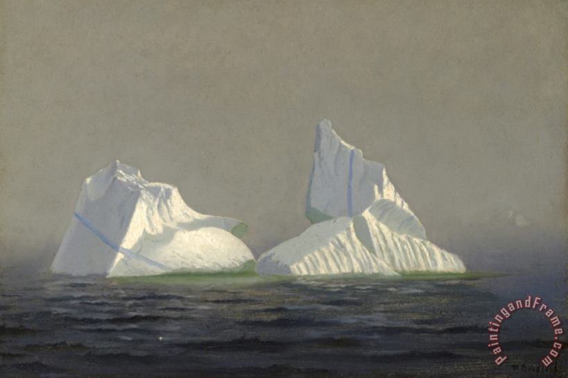 Icebergs painting - William Bradford Icebergs Art Print
