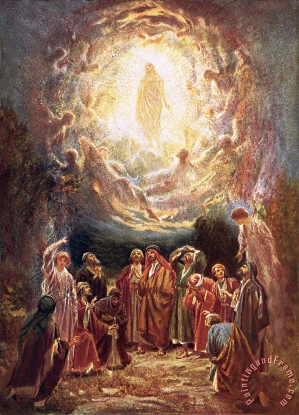 Jesus ascending into heaven painting - William Brassey Hole Jesus ascending into heaven Art Print