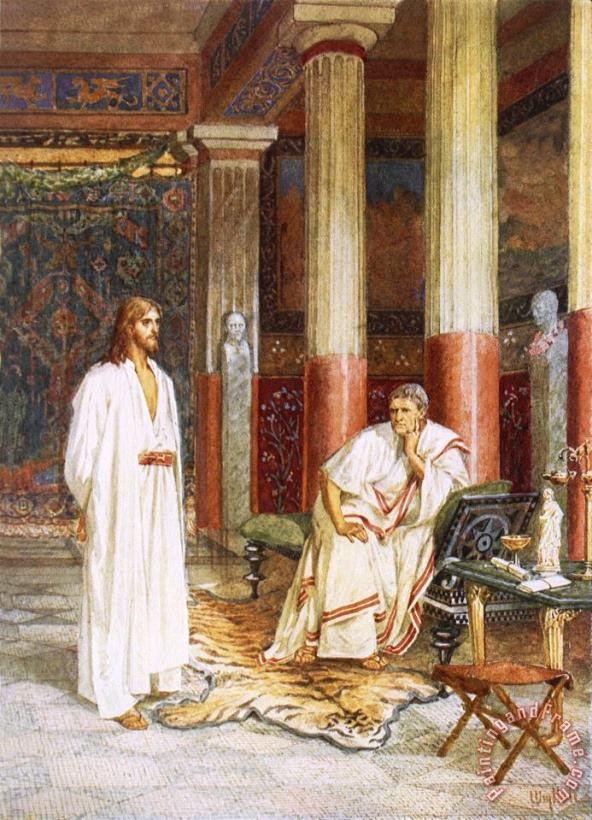 Jesus Being Interviewed Privately painting - William Brassey Hole Jesus Being Interviewed Privately Art Print