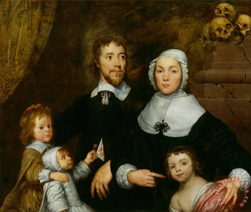 Portrait of a Family, Probably That of Richard Streatfeild painting - William Dobson Portrait of a Family, Probably That of Richard Streatfeild Art Print