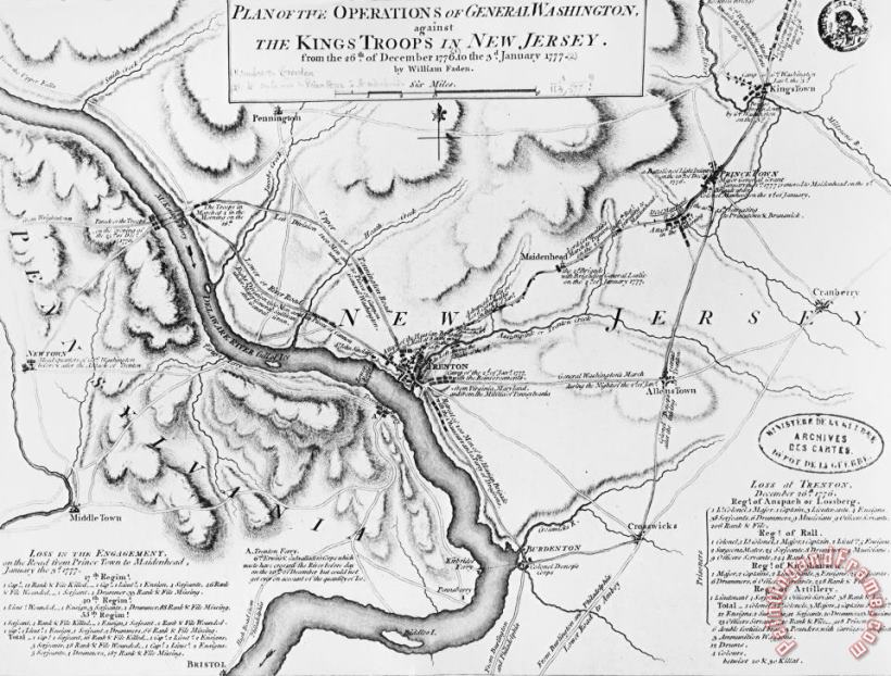 Plan Of The Operations Of General Washington Against The Kings Troops In New Jersey painting - William Faden Plan Of The Operations Of General Washington Against The Kings Troops In New Jersey Art Print