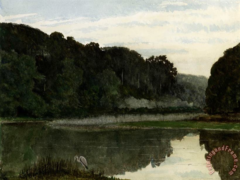 Landscape With Heron painting - William Frederick Yeames Landscape With Heron Art Print
