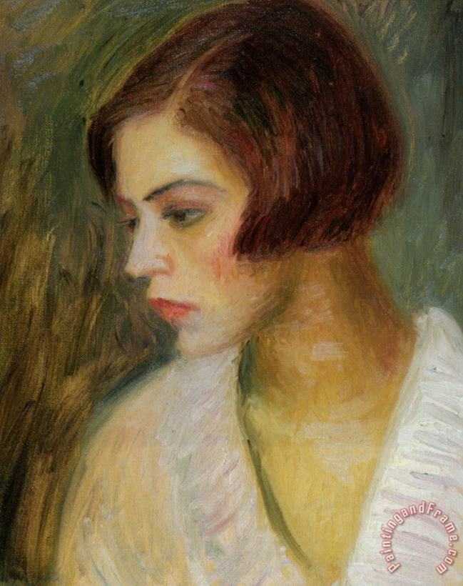 William Glackens Head of a French Girl Art Painting