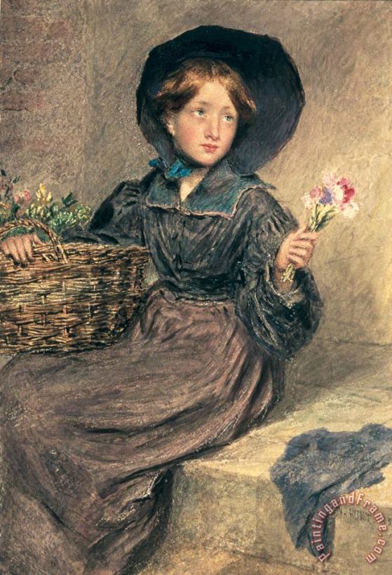 The Flower Girl painting - William Henry Hunt The Flower Girl Art Print