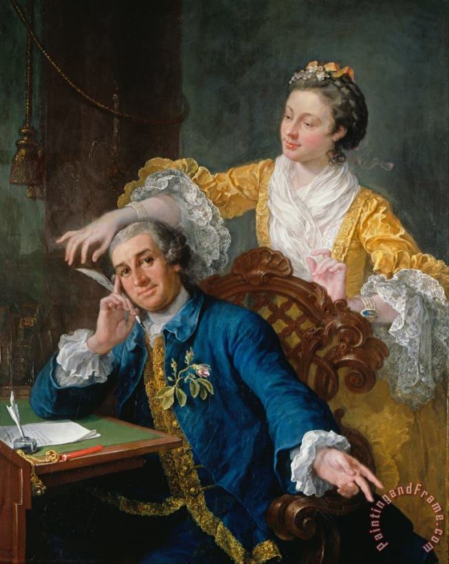 William Hogarth David Garrick (1717 79) with His Wife Eva Maria Veigel, La Violette Or Violetti (1725 Art Print