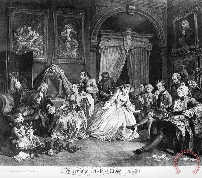 William Hogarth Marriage a La Mode, Plate 4, (the Countess's Levee) Art Painting