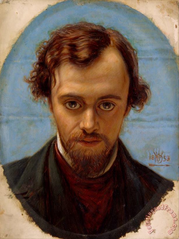 Portrait of Dante Gabriel Rossetti at 22 Years of Age painting - William Holman Hunt Portrait of Dante Gabriel Rossetti at 22 Years of Age Art Print