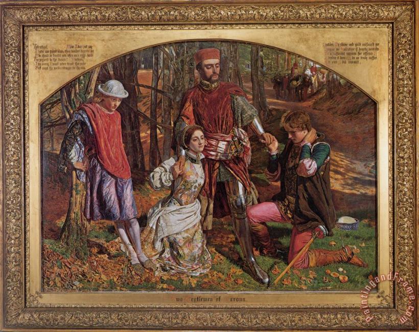 William Holman Hunt Valentine Rescuing Sylvia From Proteus Art Painting