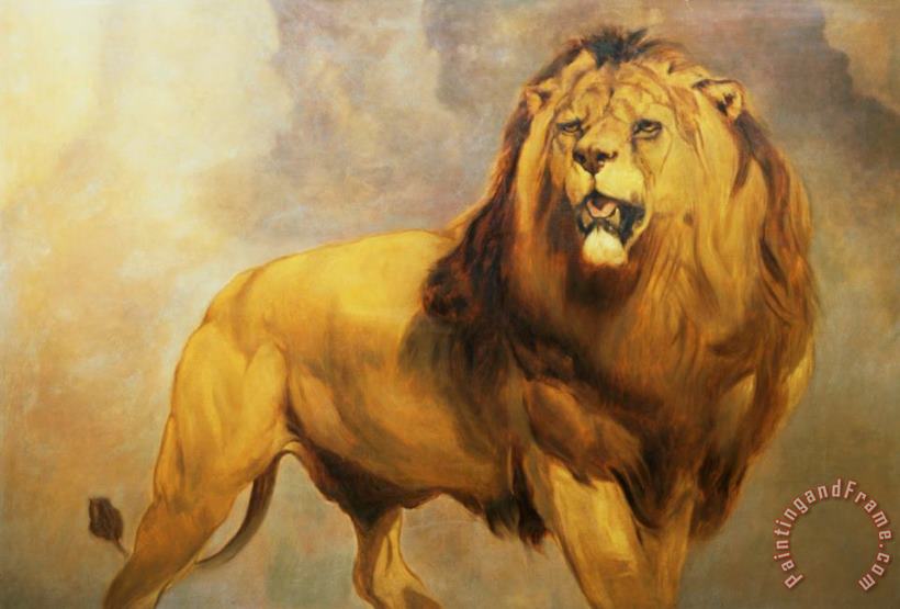 Lion painting - William Huggins Lion Art Print