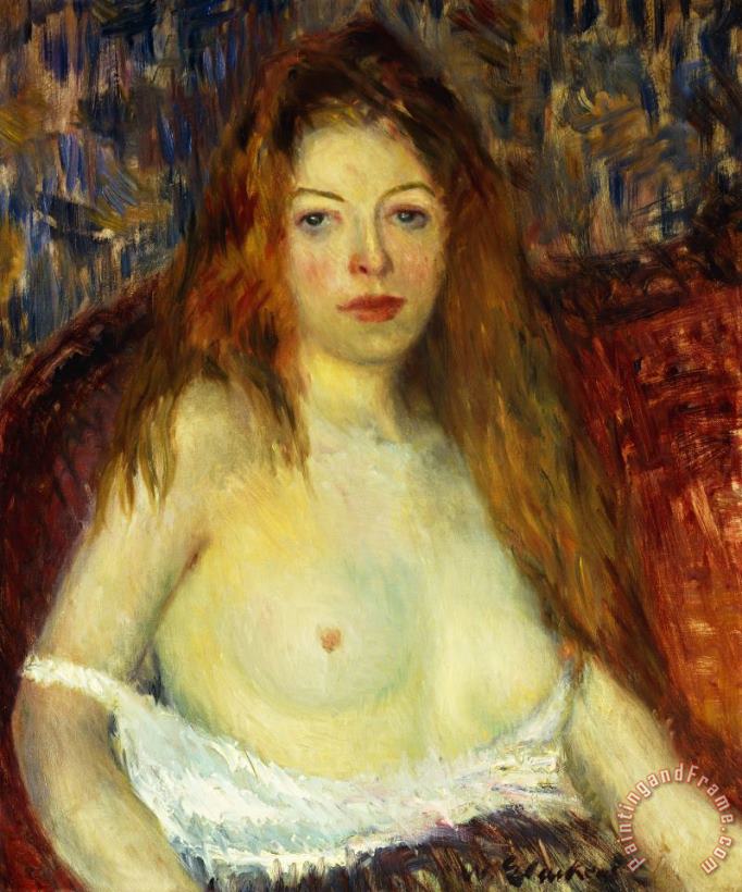 A Red-haired Model painting - William James Glackens A Red-haired Model Art Print