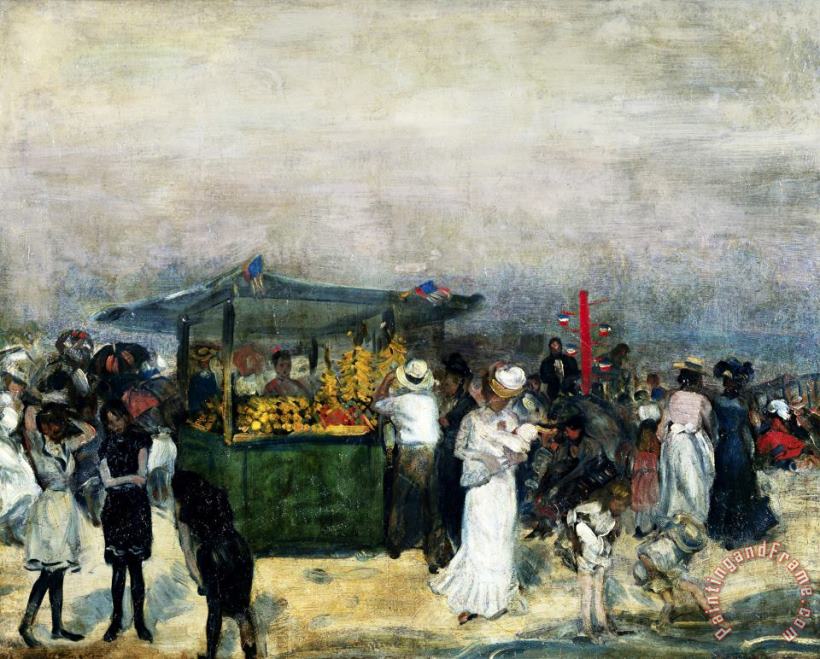 William James Glackens Fruit Stand, Coney Island Art Painting