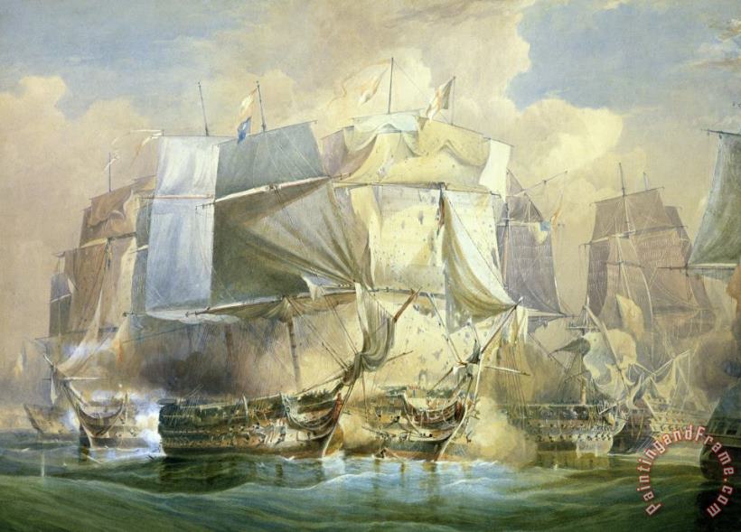 The Battle Of Trafalgar painting - William John Huggins The Battle Of Trafalgar Art Print
