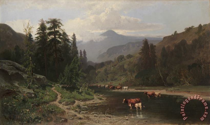 Mountain Landscape with Cattle painting - William Keith Mountain Landscape with Cattle Art Print