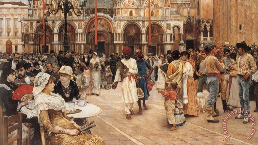 Piazza of St Mark's, Venice painting - William Logsdail Piazza of St Mark's, Venice Art Print