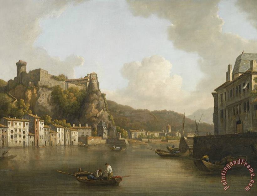 View of The Chateau Du Pierre Encise on The Rhone, Lyon painting - William Marlow View of The Chateau Du Pierre Encise on The Rhone, Lyon Art Print