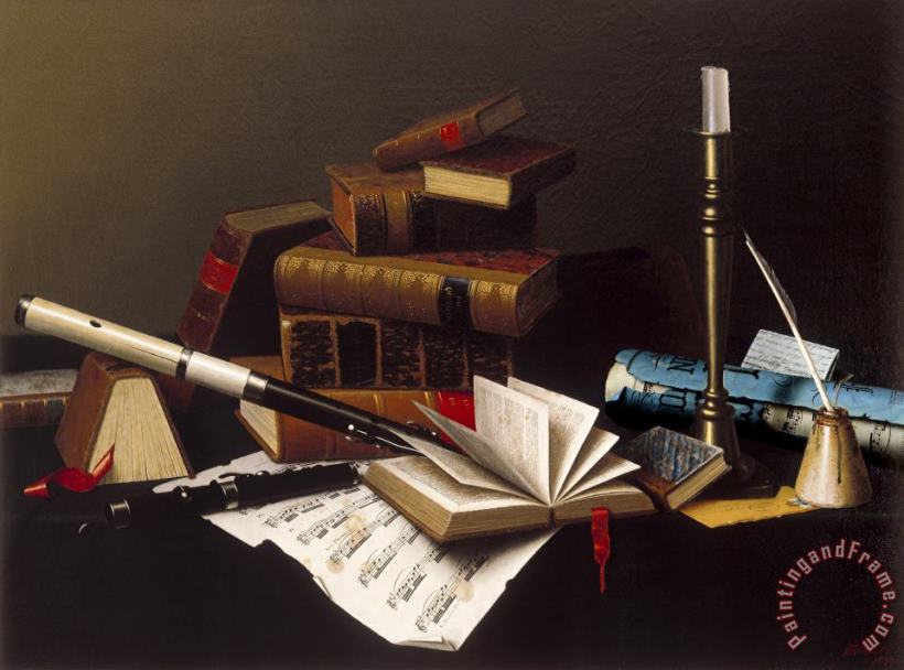 Music And Literature painting - William Michael Harnett Music And Literature Art Print