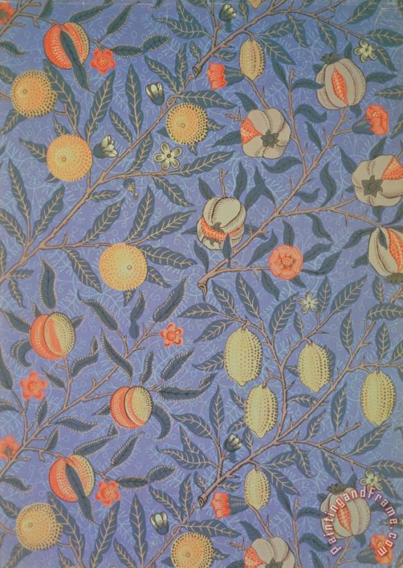 Blue Fruit painting - William Morris Blue Fruit Art Print