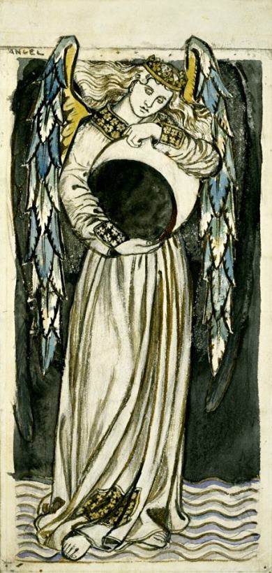 Night: Angel Holding a Waning Moon painting - William Morris Night: Angel Holding a Waning Moon Art Print