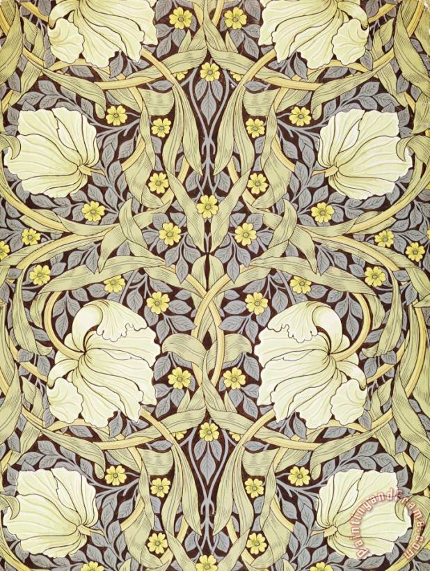 Pimpernell Wallpaper Design painting - William Morris Pimpernell Wallpaper Design Art Print