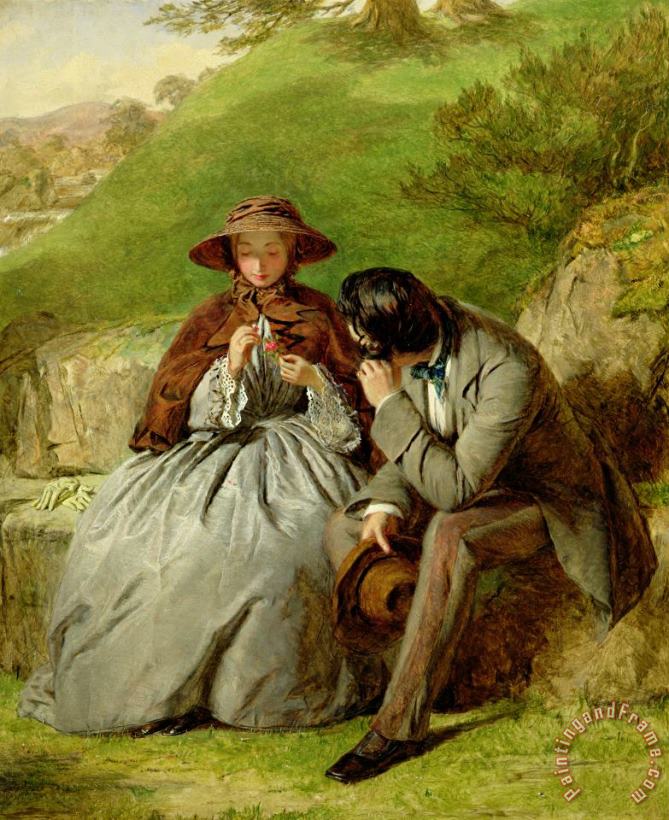 Lovers painting - William Powell Frith Lovers Art Print
