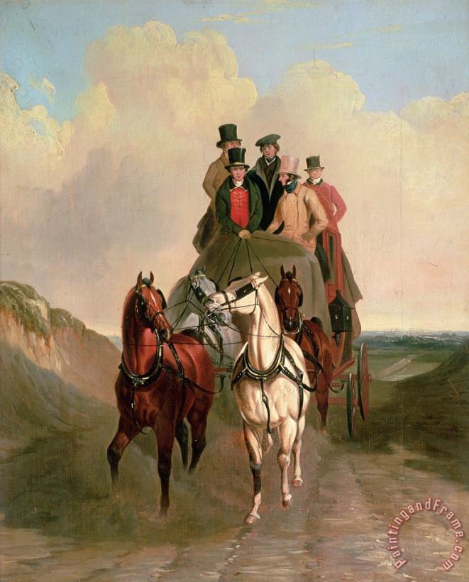 William Snr Shayer A Coach and Four on an Open Road Art Print
