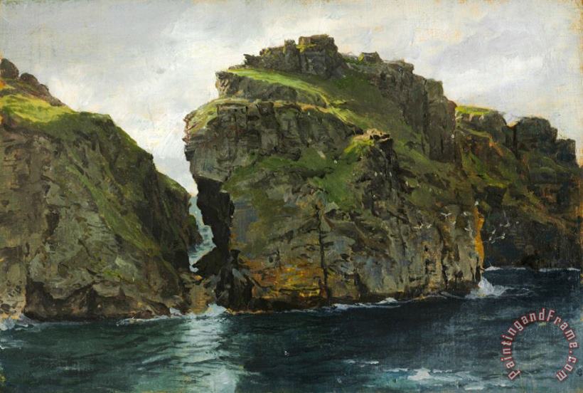William Trost Richards Near Tintagel, Cornwall Art Painting