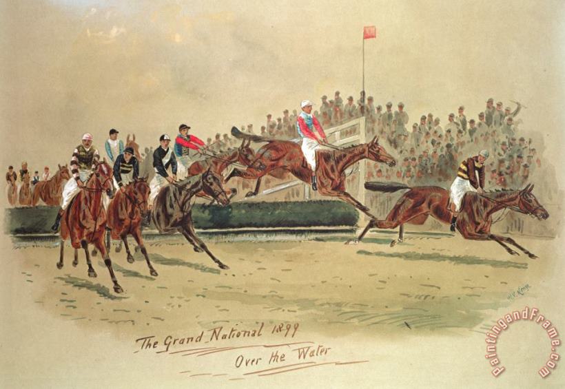 The Grand National Over The Water painting - William Verner Longe The Grand National Over The Water Art Print