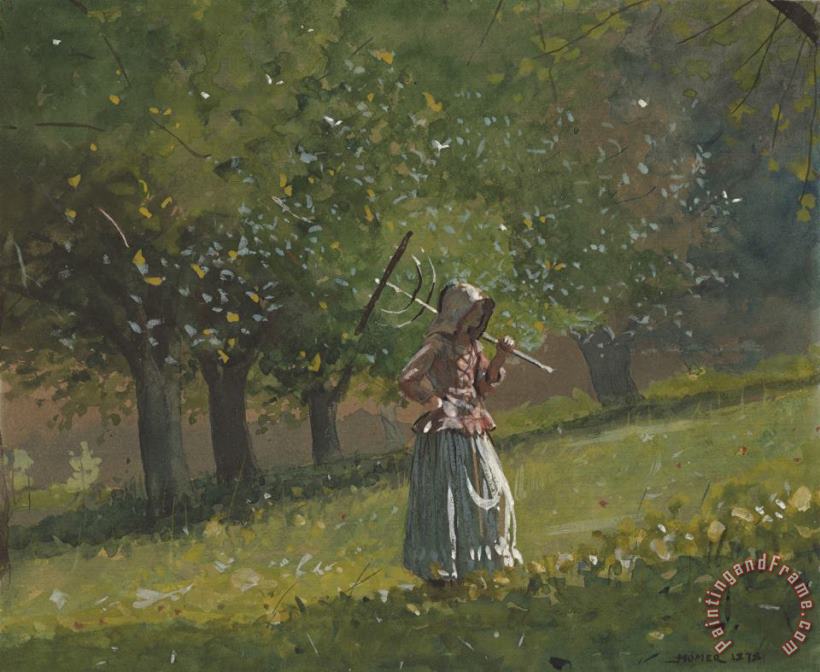 Winslow Homer Girl with Hay Rake Art Painting