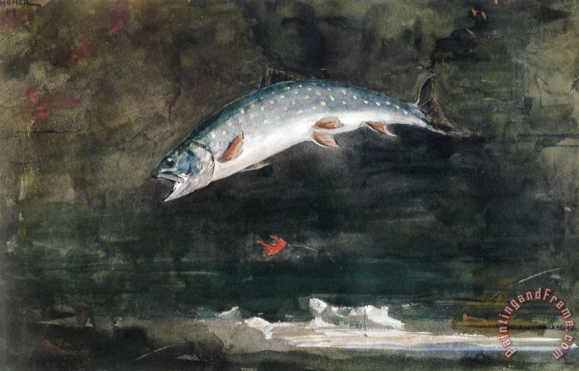 Jumping Trout painting - Winslow Homer Jumping Trout Art Print