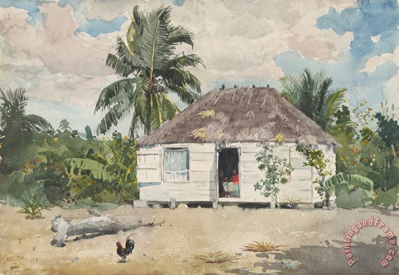 Native Huts, Nassau painting - Winslow Homer Native Huts, Nassau Art Print
