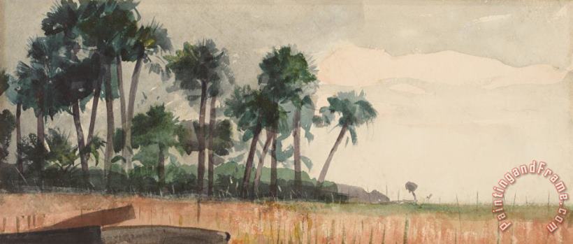 Winslow Homer Palm Trees, Red Art Print