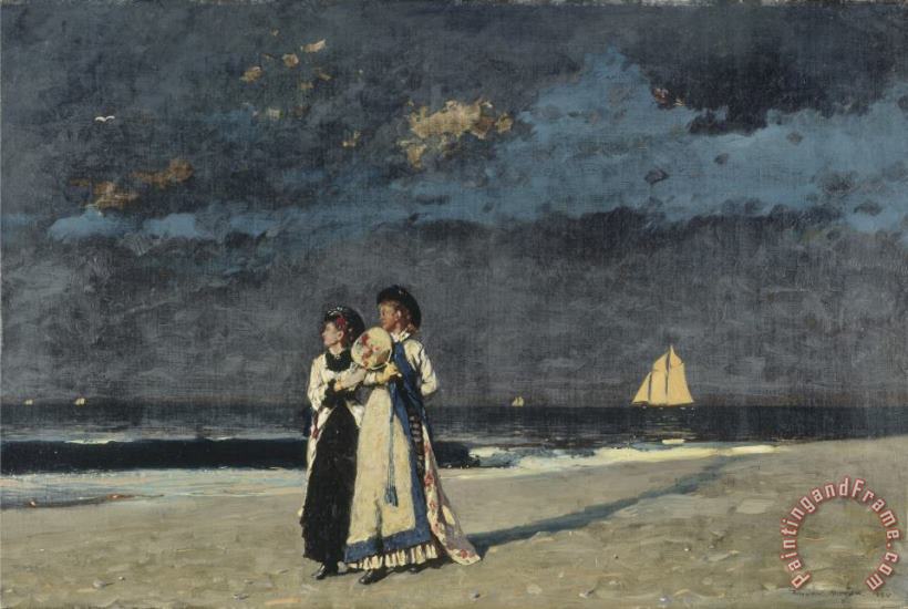 Promenade on The Beach painting - Winslow Homer Promenade on The Beach Art Print